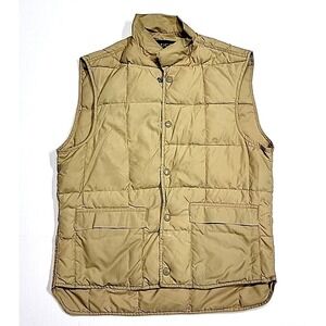 Vintage Tempco Quilted Puffer Down Insulated Beige Tan Activewear Vest Men Small